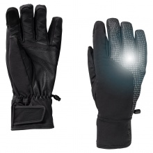 Jack Wolfskin Gloves Night Hawk - touchscreen-friendly, reflective, windproof - black